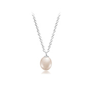 N-1124 - 925 Sterling silver necklace with fresh water pearl.