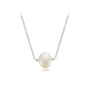 N-1125 - 925 Sterling silver necklace with fresh water pearl.