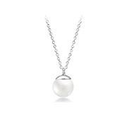 N-1202/42 - 925 Sterling silver necklace with synthetic pearl.
