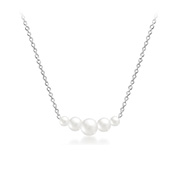 N-1234/42 - 925 Sterling silver necklace with synthetic pearl.