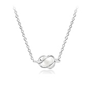 N-1287/42 - 925 Sterling silver necklace with synthetic pearl.