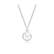 N-1322/42 - 925 Sterling silver necklace with synthetic pearl.