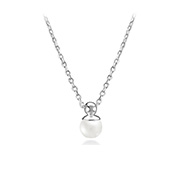 N-1474/42 - 925 Sterling silver necklace with synthetic pearl.