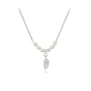 N-1647 - 925 Sterling silver necklace with fresh water pearl.