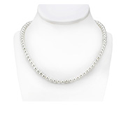N-1744/42 - 925 Sterling silver necklace with synthetic pearl.