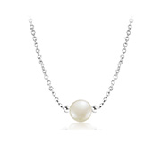 N-2173 - 925 Sterling silver necklace with fresh water pearl.