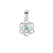 P-2254 - 925 Sterling silver pendant with crystal.