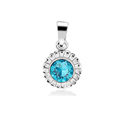 P-834 - 925 Sterling silver pendant with crystal.