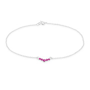 AL-571 - 925 Sterling silver anklet with crystal.