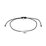 AL-830 - 925 Sterling silver cord anklet with glass pearl.