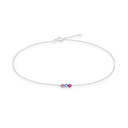 AL-859/1 - 925 Sterling silver anklet with crystal.