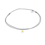 AL-893 - 925 Sterling silver cord anklet with crystal.