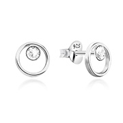 E-1258 - 925 Sterling silver stud with crystals.