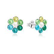 E-13671 - 925 Sterling silver stud with crystals.