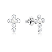 E-13725 - 925 Sterling silver stud with crystals.