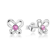 E-13830 - 925 Sterling silver stud with crystals.