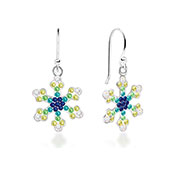 E-13914 - 925 Sterling silver stud with multi crystals.