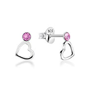 E-14316 - 925 Sterling silver stud with crystals.