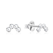E-14399 - 925 Sterling silver stud with crystals.