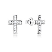 E-15017 - 925 Sterling silver stud with multi crystals.