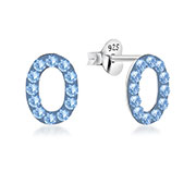 E-15039 - 925 Sterling silver stud with multi crystals.