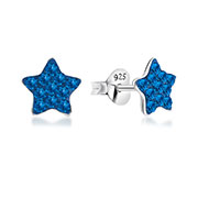 E-15365 - 925 Sterling silver stud with multi crystals.