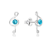 E-15420 - 925 Sterling silver stud with crystals.