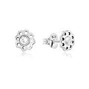 E-15482 - 925 Sterling silver stud with crystals.