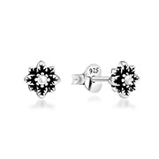 E-15486 - 925 Sterling silver stud with crystals.