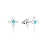 E-15536 - 925 Sterling silver stud with crystals.