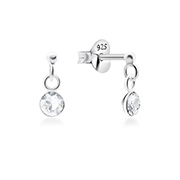 E-15545 - 925 Sterling silver stud with crystals.