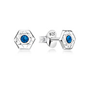 E-15592 - 925 Sterling silver stud with crystals.