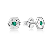 E-15675 - 925 Sterling silver stud with crystals.