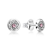 E-15693 - 925 Sterling silver stud with crystals.