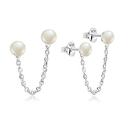 E-15773 - 925 Sterling silver stud with fresh water pearl.