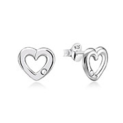 E-2390 - 925 Sterling silver stud with crystals.