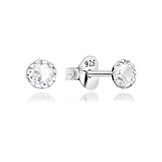 E-4258 - 925 Sterling silver stud with crystals.