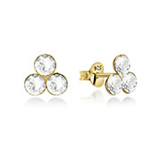 E-5763 - Gold plated sterling silver stud with crystal.