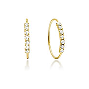 E-5917 - Gold plated sterling silver stud with crystal.