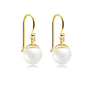 E-5928 - Gold plated sterling silver stud with glass pearl.