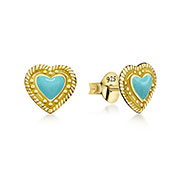 E-5964 - Gold plated sterling silver stud with enamel.
