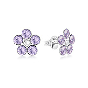E-667 - 925 Sterling silver stud with crystals.