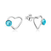 E-7153 - 925 Sterling silver stud with crystals.