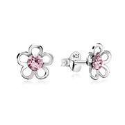 E-7959 - 925 Sterling silver stud with crystals.