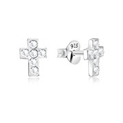 E-8622 - 925 Sterling silver stud with crystals.