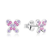 E-8682 - 925 Sterling silver stud with crystals.