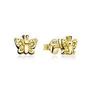 EP-5255 - Plain gold plated sterling silver stud.