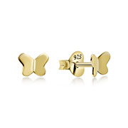 EP-5676 - Plain gold plated sterling silver stud.