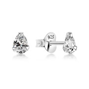 EZ-1163 - 925 Sterling silver stud with cubic zircon.