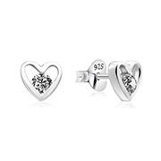 EZ-1247 - 925 Sterling silver stud with cubic zircon.